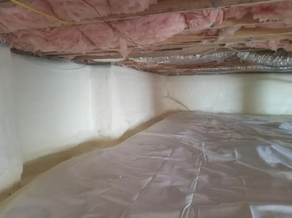 Crawl space encapsulation with closed-cell spray foam for Storm Damage Roof Repair in Lake Norman of Catawba