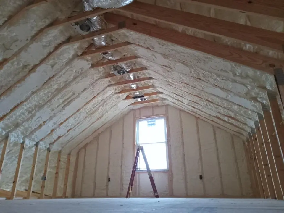 Spray foam roofing application for Crawl Space Insulation project in Lake Norman of Catawba